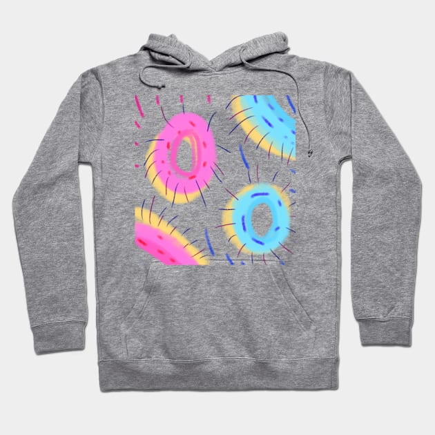 Blue pink donuts art design Hoodie by Artistic_st